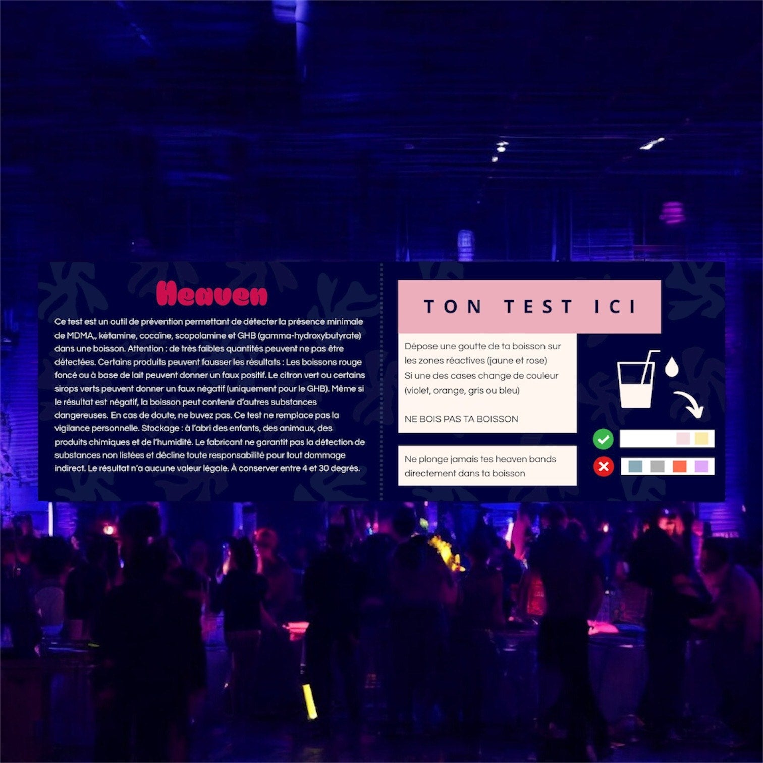 Heaven Bands - Test anti-drogue pour boisson